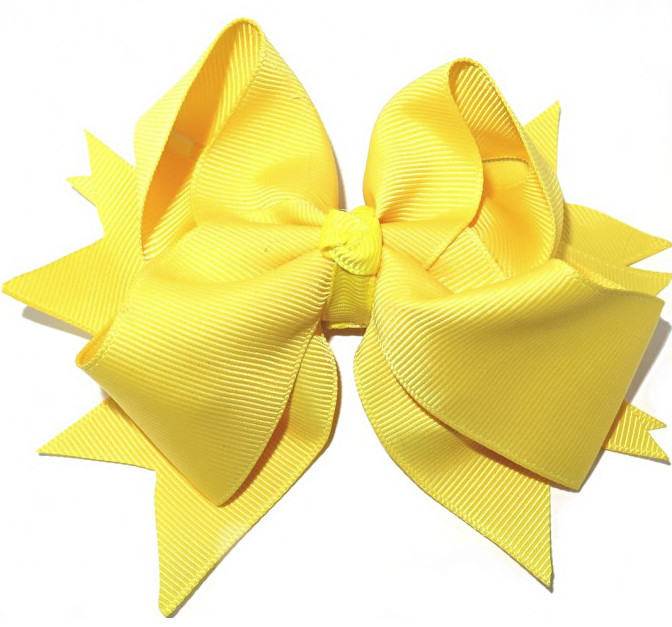 School Colours Hair Accessories XL Grosgrain Bow Clip Yellow Yellow
