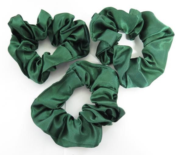 School Colours Hair Accessories Scrunchie 3 Pack Green Green Hair