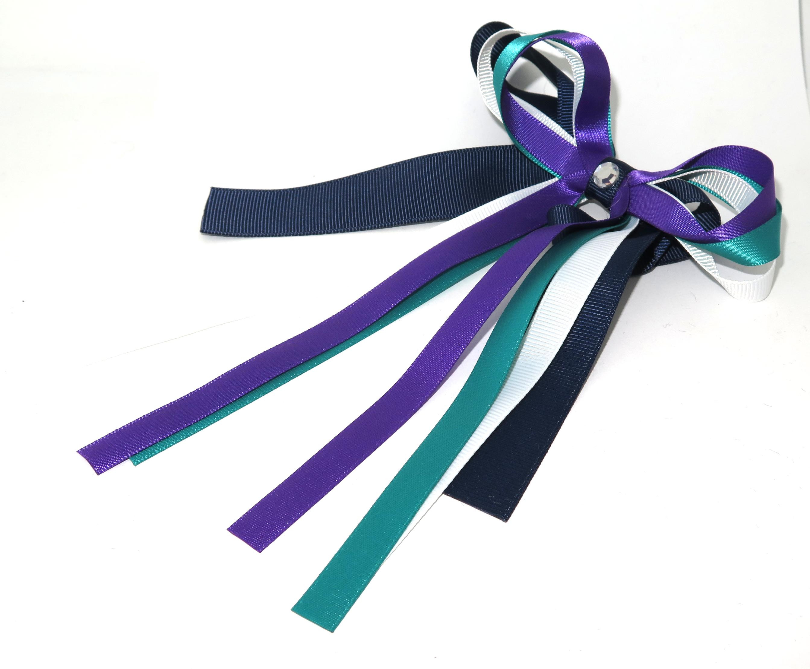 School Colours Hair Accessories Layered Cheer Bow Northlakes Mallard