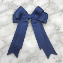 Navy Blue Double Tail Bow Clip
