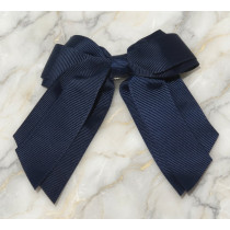 Navy Blue Mini Cheer Bow Clip