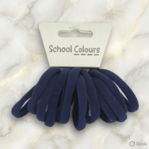 Navy Blue Soft Hair Tie - Pack of 12