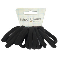 Black Soft Hair Tie - Pack of 12