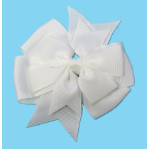 White Pin Wheel Bow Clip