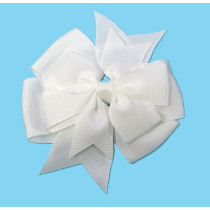 White Pin Wheel Bow Clip