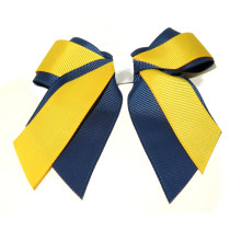 Mini Cheer Bow Navy Yellow