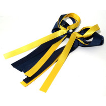Layered Cheer Bow Navy Yellow