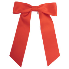 Long Satin Bow Red