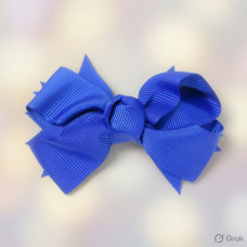 Spiky Bow Clip Royal Blue