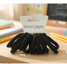 Black Soft Hair Tie - Pack of 12