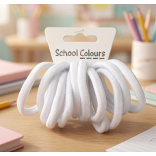White Soft Hair Tie - Pack of 12