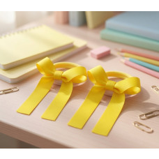 Yellow Pony Bows - Pack of 2 