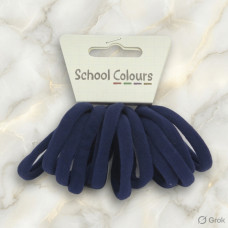 Navy Blue Soft Hair Tie - Pack of 12