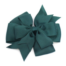 Green Pin Wheel Bow Clip