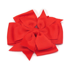 Red Pin Wheel Bow Clip