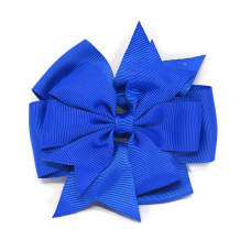 Royal Blue Pin Wheel Bow Clip