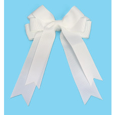 White Double Tail Bow Clip