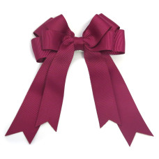 Maroon Double Tail Bow Clip