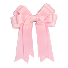 Pink Double Tail Bow Clip