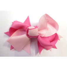 Spiky Bow Clips Pink