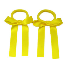 Yellow Satin Pony Bows - Pack of 2 